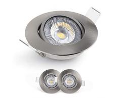 E EMOS Exclusive Faretti LED da Incasso per Cartongesso 5W / 450 Lumen | Faretti da Incasso 6500K Luce Bianco freddo | Set di 3 pezzi Spot LED Orientabili a 50°, Rotondi e Ultra Piatti in Argento