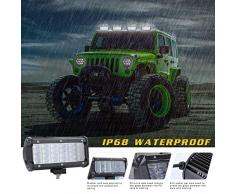 7 Coppia Proiettore LED Barra 6000K 240W 12000LM 9-30V 4 Righe Lente 8D 96 LED Chip LED OFF-ROAD Faro di Lavoro Luce Spot Fendinebbia Fendinebbia Camion Trattore SUV Barca Harvester