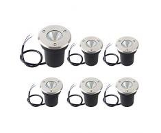 AMDHZ Luci Incasso Pavimento Esterno, 3W COB Faretto Albero Giardino Mini Formato Basso Voltaggio 12v 24v IP67 Impermeabile Usato per Giardino, Terrazza, Scala, Mazzo