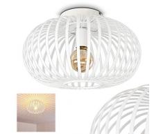 Plafoniera Lepa in metallo di colore bianco - Lampada da soffitto rotonda per interni - Lustro luce con attacco 1 x E27