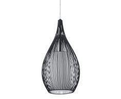 EGLO lampada a sospensione RAZONI, lampada a sospensione moderna a 1 punto luce, materiale: acciaio, vetro: satinato, colore: nero, attacco: E27
