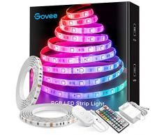 Govee Striscia LED RGB 10M, Cambiamento di Colore Kit Completo con 44 Tasti Telecomando IR & Alimentatore Led Strip Illuminazione per Giardino, Bar, Festa