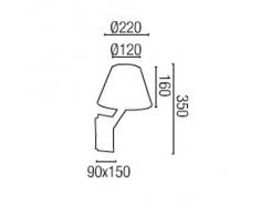 Proiettore Barcellona 68504 Moma-Applique, 60 W, acciaio, con protezione schermo, in tessuto, colore: bianco