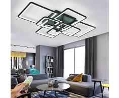 Plafoniera LED Dimmerabile, Lampada da Soggiorno Plafoniera, Plafoniera LED Moderna da Soggiorno 120W 8 Led Plafoniera Rettangolare con Telecomando, Plafoniera LED Creativa Rettangolare in Acrilico