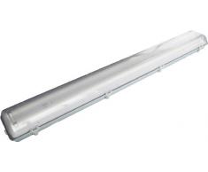 Electraline 65041 Plafoniera al Neon Protetta, T8 2x18W, Luminosità 1350, Dimensioni 660x140x100