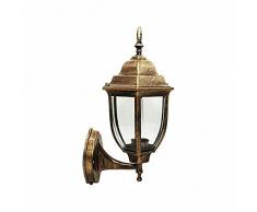 MAKA change your life quality Lampada Lampadario Applique da Parete per Esterno, Applique Lanterna da Muro, Per Giardino Esterni, Alluminio, Attacco E27 Lampadina non Inclusa 60W IP45 (Bronzo)