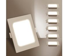 Aigostar Downlight Da Incasso a LED, 6W Equivalente a 72W,Daylight 4000K,Bianco,Faretti LED,Oblò a LED,Ф95-100mm,Confezione Da 6