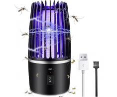Lampada Antizanzare, 2 in 1 Zanzariera Elettrica Lampada Ricaricabile Tramite USB Repellente per Zanzare Esterni Trappolacon Luce Notturna Anti Zanzare Attrazione per Giardino Interno Esterno
