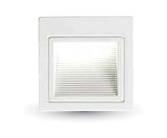 Faretto Segnapasso LED Incasso Quadrato 3W, 4000K 100Lm 83°