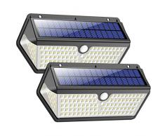 Lampade Solari a da Led Esterno,【Impermeabile Versione durevole】 Trswyop 128LED Luce Solare Led Esterno con Sensore di Movimento 2200 mAh Luci Solari Risparmio Energetico per Giardino -2 Pezzi