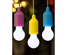 Lampadina cavo cambia colore colorata,Lampada LED portatile a tirante da campeggio esterna a sospensione a LED da campeggio,Decorazioni per la casa ,per bar (Blu, Approx. 5.5*5.5*15cm)