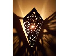 Etnico Arredo Applique da Muro Lampada Lanterna in Ferro battuto Marocco Stile Arabo MOROCCHINA Etnica 2811181312