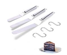 Angolata Spatola in acciaio inox per Dolci Spatole Decorazione Torte, Spatole per Pasticceria in Acciaio Inox Crema, 6 -8 -10 Blade