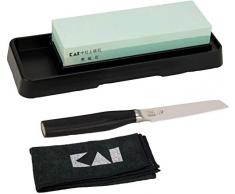 Pacchetto Kai Shun Tim Mälzer | Coltello da ufficio KAMAGATA (TMK-0700) | + Kai pietra per affilare AP 0305 (grana 400/1000) | + Panno per lucidare Premium di Kai | Prezzo di vendita: 109, - €