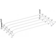 GIMI Brio Super 80 Stendibiancheria da Parete a Fisarmonica, Estraibile, 80 x 43 x 23 cm, Acciaio, Bianco, 4 m