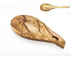 Poggia Mestolo Cucina,Apoggia Cucchiaio in Legno Naturale,Appoggia Mestoli da Cucina,per Ristorante Domestico (Olive wood)