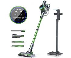 Lubluelu Aspirapolvere Senza Fili 25000pa 265W, Scopa Elettrica Senza Fili 25.9V/50Min Scopa Elettrica con LED Touch Display, Rilevamento Polvere, Aspirazione Autoregolante, Auto-Ricarica (Green)