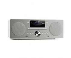 AUNA Harvard - Mini Stereo Compatto, Radio Digitale, Sintonizzatore DAB/DAB+/FM, Stazioni Memorizzabili, Display LCD, Bluetooth, Telecomando, Lettore CD, USB, Funzione Sveglia, Bianco