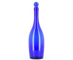 BELLEROFONTE Bottiglie in Vetro Blu per Acqua solarizzata 750 ml con tappo a pressione con guarnizione (1)