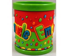 TAZZA IN PLASTICA CON NOME EMANUELE A RILIEVO - JT040