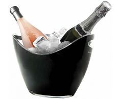 Fair Shop Cestello per Ghiaccio Secchiello Ovale Seau a Glace Plastica 20 x 27 cm (Nero)