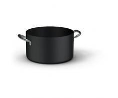 Ballarini Professionale 6018.24 Casseruola Media con 2 Manici da Induzione, Alluminio, Nero, 24 cm