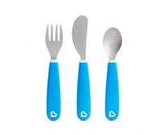 Munchkin Splash - Set di posate per bambini, forchetta, coltello e cucchiaio, colore: Blu