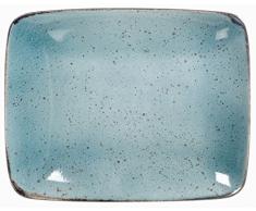 6 piatti in stoneware mimosa azzurro rettangolare 29x23