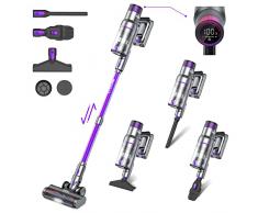Vistefly V15 MAX Aspirapolvere senza Fili, 33Kpa 500W Scopa Elettrica Potente 4 in 1, Sensore di Polvere Intelligente Autonomia 60 Min Aspirapolvere per Peli Capelli Pavimento Tappeti
