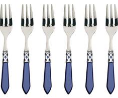 Bugatti ALC2M N4217 Aladdin - 6 Pezzi forchette Torta Posate, Acciaio Inox/plastica (ABS), Blu, 21 x 18 x 3 cm