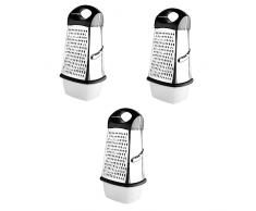 DOITOOL 3 Pezzi Pialla Curva A 4 Lati Grattugia Per Verdure Grattugia Per Alimenti Affettaverdure Grattugia Formaggio Grattugia Con Manico Affettaverdure Grattugia Multiuso Cucina