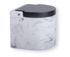 KOOK TIME Porta sale grosso e fino, Barattoli sale per cucina o tavolo in ceramica con coperchio girevole in bambù ecologico, Barattolo sale grosso e fino, Dimensioni 11,7 x 11,5 x 11,3 cm. Marmo