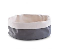 Zeller 18006 - Cestino per il pane in cotone, di forma circolare, Marrone / Crema, ø 25 x 13 cm
