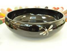 Ciotola in legno fatta a mano servire ciotola rotonda in legno massiccio ciotola decorativa lacca e intarsiata con guscio duovo di alta qualità stoviglie H002M