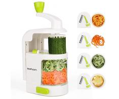 Sedhoom spiralizzatore/Affettatrice di verdure verticale con 4 lame per tagliare/affettare frutta e verdure a julienne, migliore Tagliaverdure/Affettaverdure a spirale affetta zucchine spaghetti