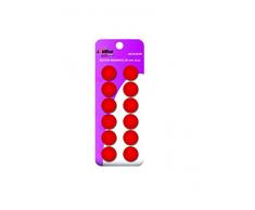 Alevar 12 Bottoni Magnetici per Bacheca Ufficio, Calamite Frigorifero, Diametro 20 mm, Colore Rosso