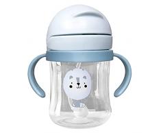 bluesa 250ML - Tazza per imparare a beve, con doppia impugnatura, tazza per bambini, con cannuccia di gravità, tazza anti-perdite, facile La presa