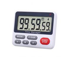 Amilar, Timer digitale magnetico per conto alla rovescia, con allarme sonoro, per cucina, colore: bianco