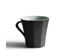 SUNESA Tazze caffè Coffee Cup 9.5 Ounce unico ottagonale ceramica Media Retro tazza di caffè caldo for Bevande - Cappuccino, Latte Tazzina Tazza da caffè (Color : Nero)