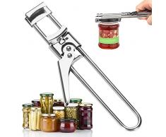 Apriscatole Multifunzionale Regolabile, Apriscatole per Vetro, Apri Barattoli in Acciaio Inossidabile Manuale, per Mani Deboli, Anziani, Debolezza, Artrite per Anziani