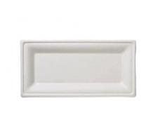 SHOBI 100 Piatti Piani Rettangolari 26x13 cm Monouso in polpa di Cellulosa Piatto interamente Biodegradabile e Compostabile
