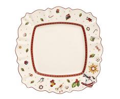 Villeroy & Boch Toys Delight Piatto Piano, Quadrato, Porcellana, Bianco/Rosso, 28.5x28.5x0.1 cm