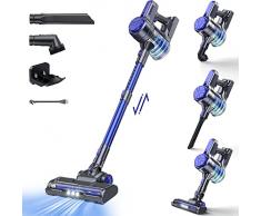 EICOBOT A10 Aspirapolvere Senza Fili, Scopa Elettrica Senza Fili 6 in 1, potente 20Kpa, 30Mins Batteria Rimovibile, capacità 1,2L, luce LED, Adatto per tappeti, pavimenti duri, capelli, Blu velluto