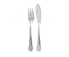 Sambonet 52597-88 Set Posate 24 Pezzi per Pesce, Collezione Petit Baroque, Inox