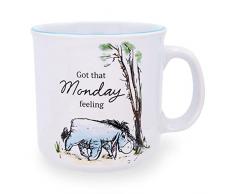 Disney Winnie the Pooh Eeyore Monday Feeling, tazza da caffè in ceramica senza BPA, per caffè espresso, caffeina, cacao, regalo carino e collezionabile, può contenere 567 g