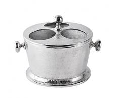 MichaelNoll - Secchio refrigeratore per champagne, adatto per bottiglie di vino, per feste, in alluminio, colore argento, dimensione XL, 26 cm