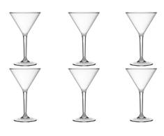 Garnet - Bicchiere di PLASTICA riutilizzabile - Coppa martini x 6 PEZZI - Alti spessori - Perfetti per eventi - Lavabile in lavastoviglie - 26 cl Bordo/ 28 cl a Servizio - 100% Made in Italy