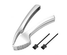 Philorn Spremiaglio Trita Aglio Professionale da Cucina con Spazzole per la Pulizia, Pressa per Aglio in Lega di Zinco, Trita Aglio, Frantoio per Zenzero, A Prova di Ruggine