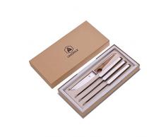 LAGUIOLE - Laguiole 40268480 Set di 4 coltelli da bistecca in acciaio inossidabile (24,3 cm) con manico in legno di bambù marrone -