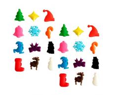 Toyvian 24 Pezzi Segnabicchieri Vino Calice in Silicone Marcatore Natale Segna Bicchieri Segnaposto Bicchieri Decorazione della Tavola di Natale